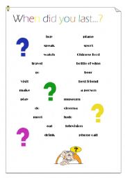 English Worksheet: When did you last...?