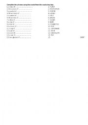 English Worksheet: Food containers