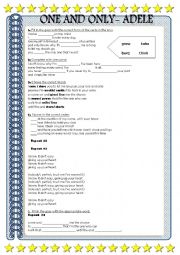 English Worksheet: Adele- One and only