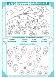 English Worksheet: Fun with numbers