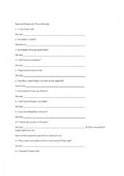 English Worksheet: reported speech 