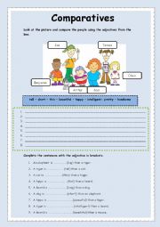 English Worksheet: Comparatives