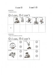 English Worksheet: I can...I cant...