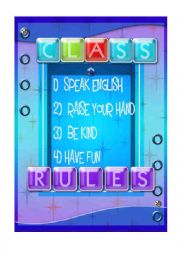 English Worksheet: CLASS RULES POSTER