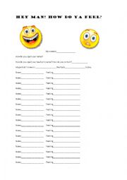 English Worksheet: Feelings! How are you feeling today?