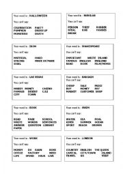 English Worksheet: Lets play TABU