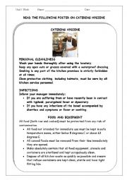 English Worksheet: CATERING HYGIENE