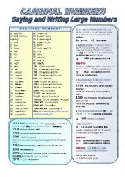 English Worksheet: cardinal numbers