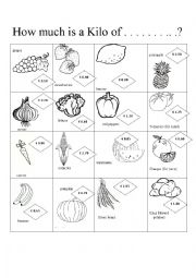 English Worksheet: SPEAKING HOW MUCH IS A KILO OF...