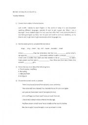 English Worksheet: Review for Intermediate Students