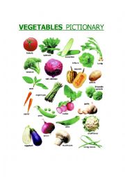 English Worksheet: VEGETABLES - PICTIONARY