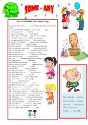 English Worksheet: SOME - ANY