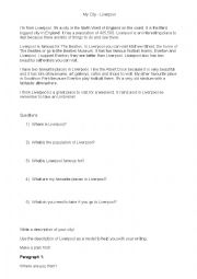 English Worksheet: My City - Liverpool