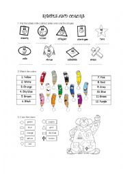 English Worksheet: Shapes and Colors