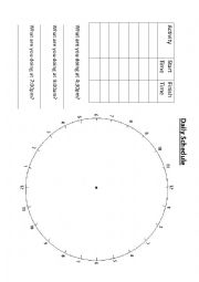 English Worksheet: Daily Schedule