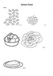 English Worksheet: Dinner Time