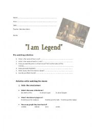 English Worksheet: i am legend