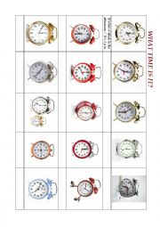 English Worksheet: WHAT TIME IS IT? (1)
