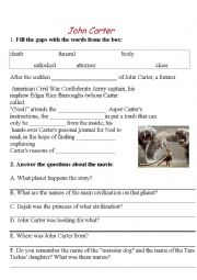 English Worksheet: John Carter