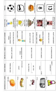 English Worksheet: Jeopardy