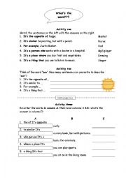 Paraphrasing: worksheet and game