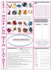 English Worksheet: Lets Have Fun With Clothes!