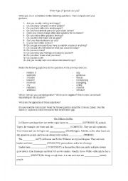 English Worksheet: personality