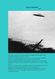 English Worksheet: reading comprehension, ufo.