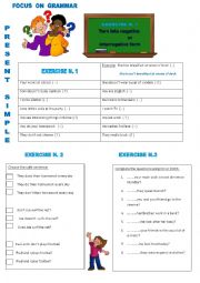 English Worksheet: Focus on grammar: present simple