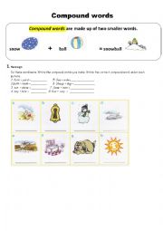 English Worksheet: compound words 1