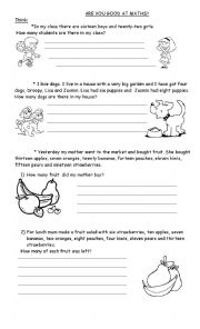 English Worksheet: Are you good at maths?