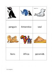 English Worksheet: Continents Domino Part 3/4