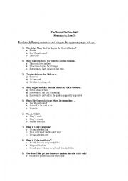 English worksheet: The secret garden quiz