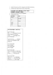 English Worksheet: Song worksheet Last Friday Night Katy Perry