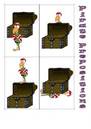 Pirate Themed Prepositions of Place Flashcards (6)