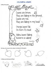 English Worksheet: Autumn poem