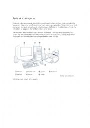 English Worksheet: parts of  a computer