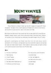 English Worksheet: Volcanoes - Mount Vesuvius