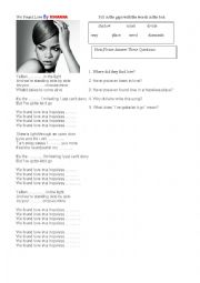 English Worksheet: We found love by Rihanna