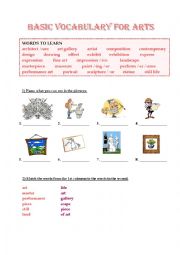 English Worksheet: Arts - Basic Vocabulary