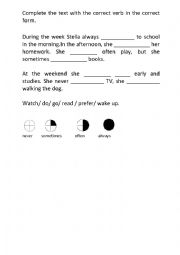 English Worksheet: Routine