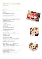 What Makes You Beautiful One Direction Esl Worksheet By Cantletup