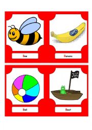 English Worksheet: Alphabet Words - B (flash cards)