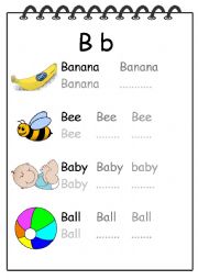 English Worksheet: Alphabet Writing Worksheet B