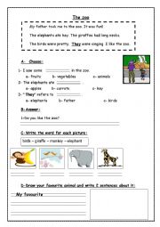 English Worksheet: reading