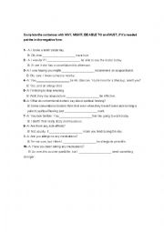 English Worksheet: might- be able to