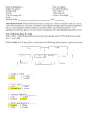 English Worksheet: 7th Grade Test: Family Members, Adjectives to describe Physical Appearance,  Comparatives and Superlatives. Key Included. Fully Editable.