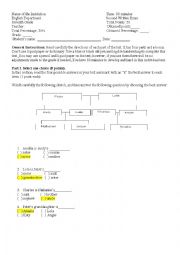 7th Grade Test: Family Members, Adjectives to describe Physical Appearance,  Comparatives and Superlatives. Key Included. Fully Editable.