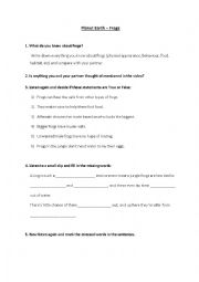 English Worksheet: Planet Earth - Frogs listening