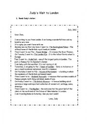 English Worksheet: A letter from London - 3 pages